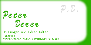 peter derer business card